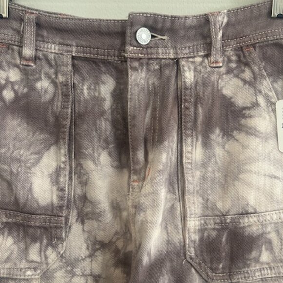 Free People We The Free Tie Dye Madison Lavender Beige Utility Jeans NEW 29 - Picture 3 of 16